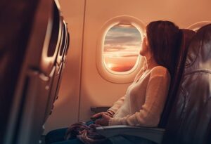 woman onboard of an airline