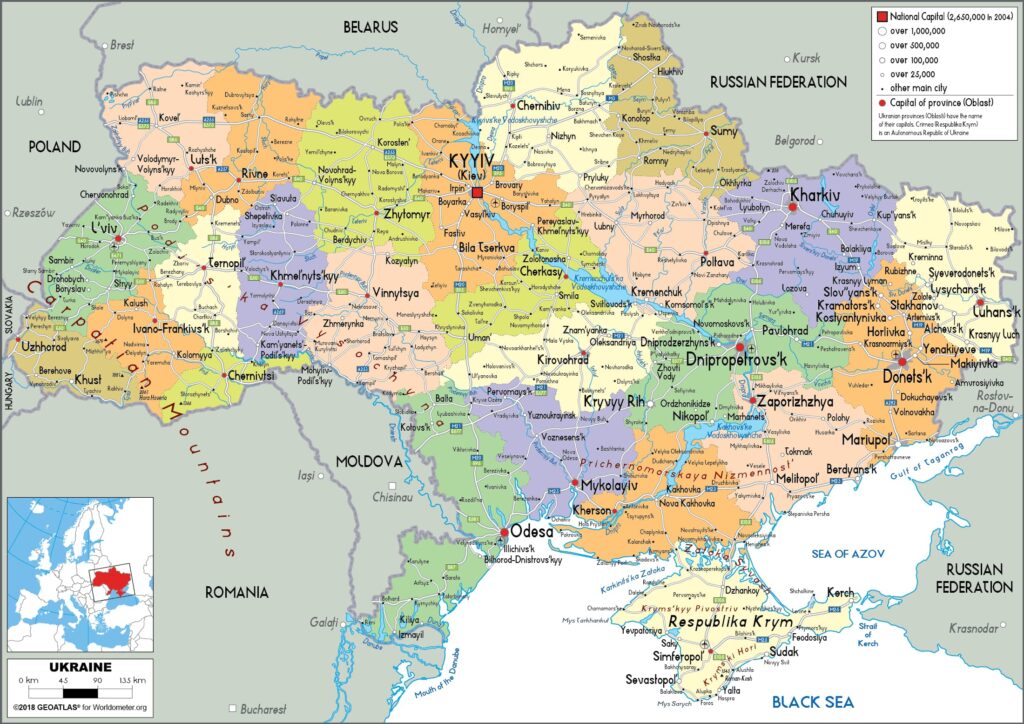 map of Ukraine